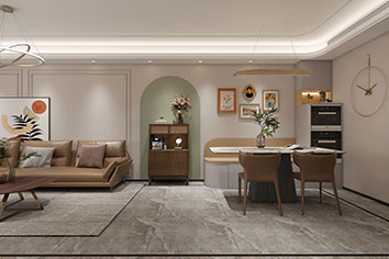 嘉实&middot;万科公园都会128平米现代自然气概装修...